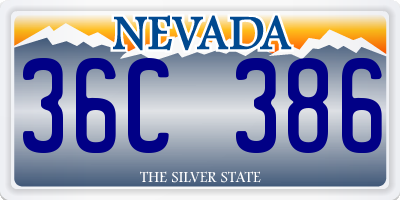 NV license plate 36C386