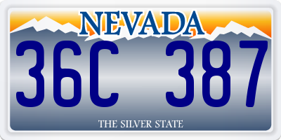 NV license plate 36C387