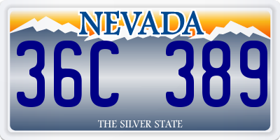 NV license plate 36C389