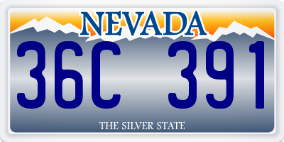 NV license plate 36C391