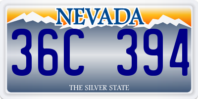 NV license plate 36C394