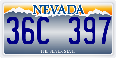 NV license plate 36C397