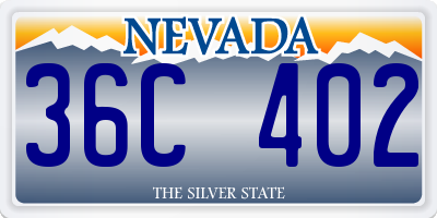 NV license plate 36C402