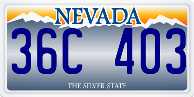 NV license plate 36C403