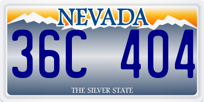 NV license plate 36C404