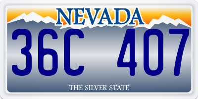 NV license plate 36C407