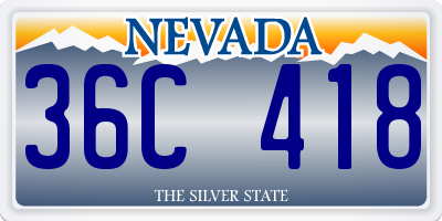 NV license plate 36C418