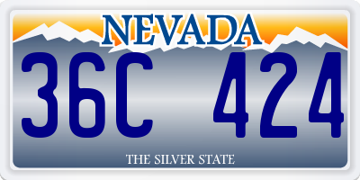 NV license plate 36C424