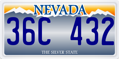 NV license plate 36C432