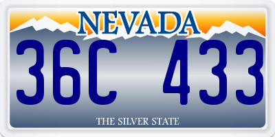 NV license plate 36C433