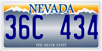 NV license plate 36C434