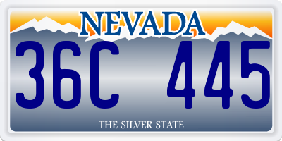 NV license plate 36C445
