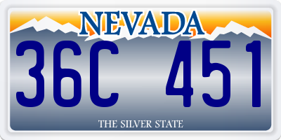 NV license plate 36C451