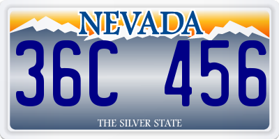 NV license plate 36C456