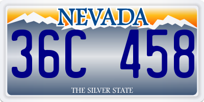 NV license plate 36C458