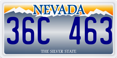 NV license plate 36C463