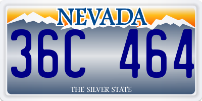 NV license plate 36C464