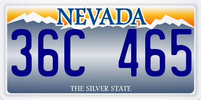 NV license plate 36C465
