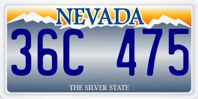 NV license plate 36C475