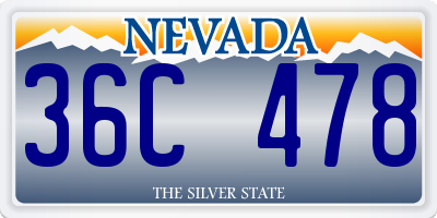 NV license plate 36C478