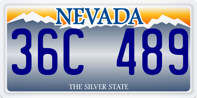 NV license plate 36C489