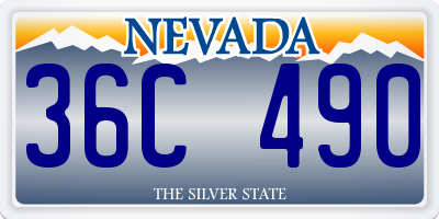 NV license plate 36C490