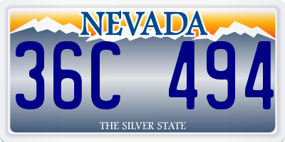 NV license plate 36C494