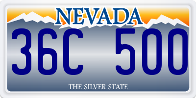 NV license plate 36C500