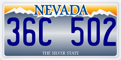 NV license plate 36C502