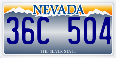 NV license plate 36C504