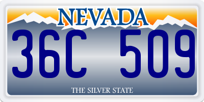 NV license plate 36C509