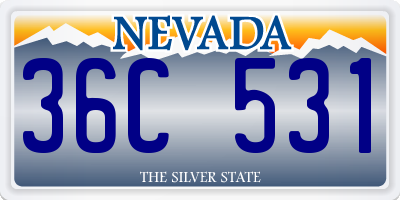 NV license plate 36C531