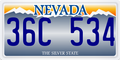 NV license plate 36C534