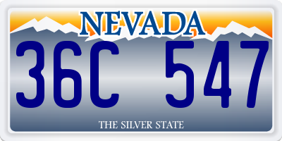 NV license plate 36C547