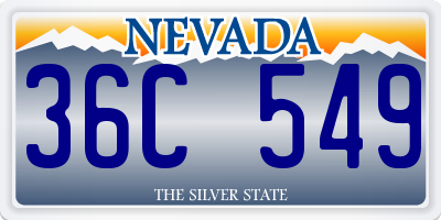 NV license plate 36C549