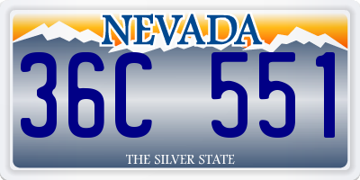 NV license plate 36C551