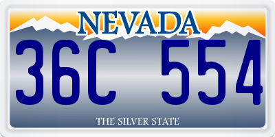 NV license plate 36C554