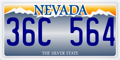 NV license plate 36C564