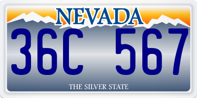 NV license plate 36C567