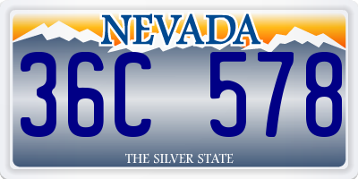NV license plate 36C578