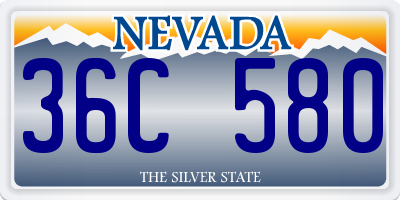 NV license plate 36C580