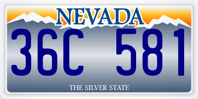 NV license plate 36C581