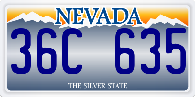 NV license plate 36C635