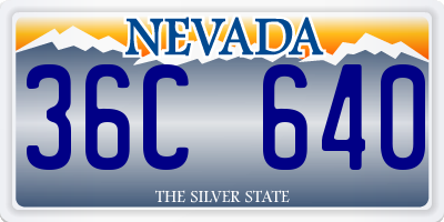 NV license plate 36C640