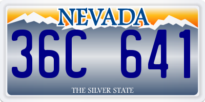 NV license plate 36C641