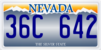 NV license plate 36C642