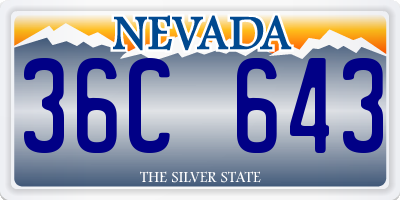 NV license plate 36C643