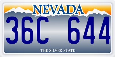 NV license plate 36C644
