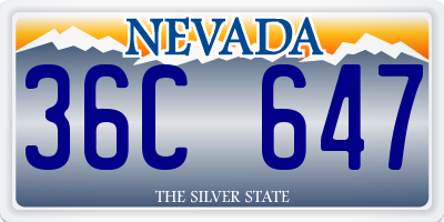 NV license plate 36C647