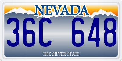 NV license plate 36C648